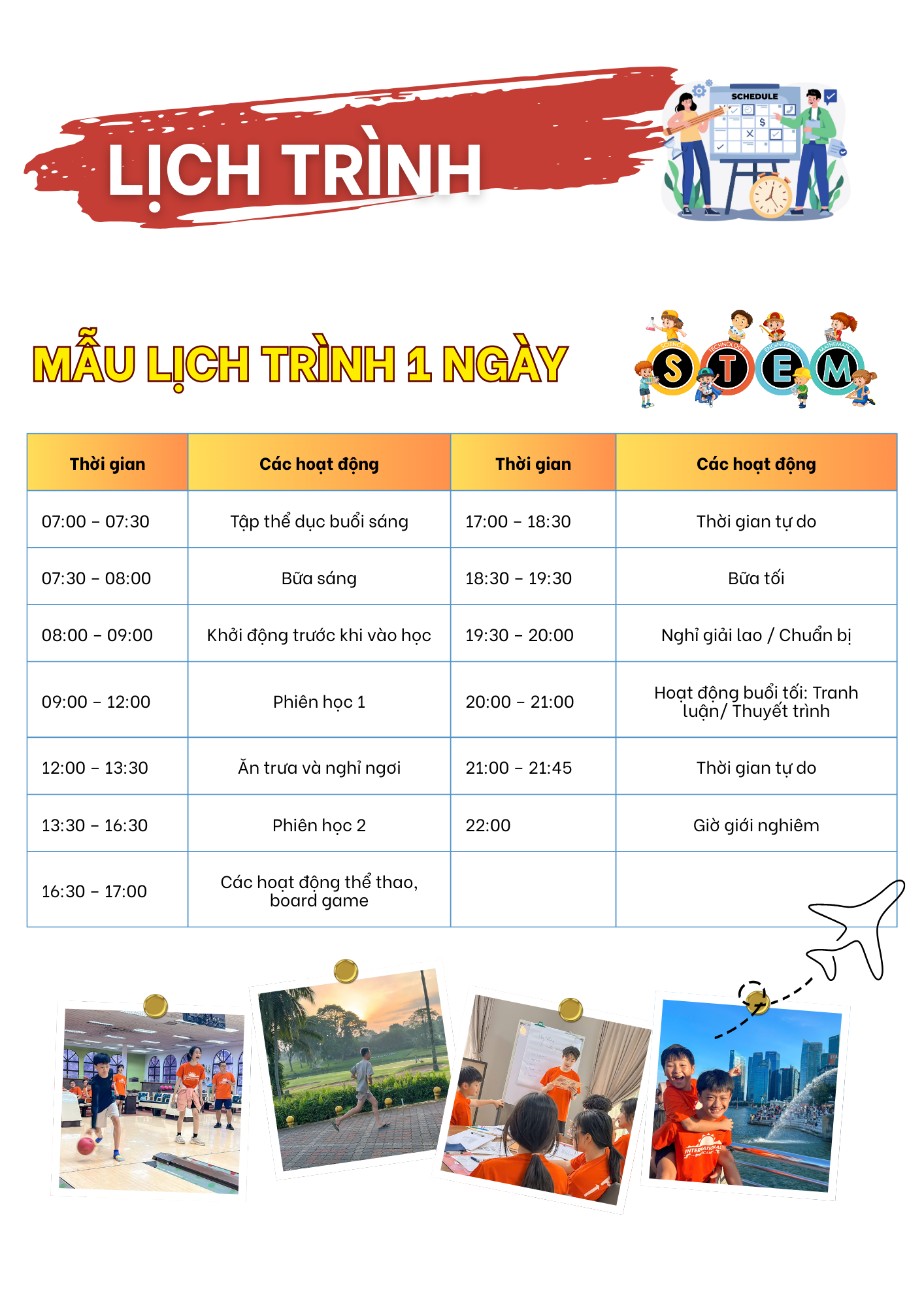 Trại hè Quốc tế Johor Bahru - Singapore 2026 - Lịch trình 1 ngày